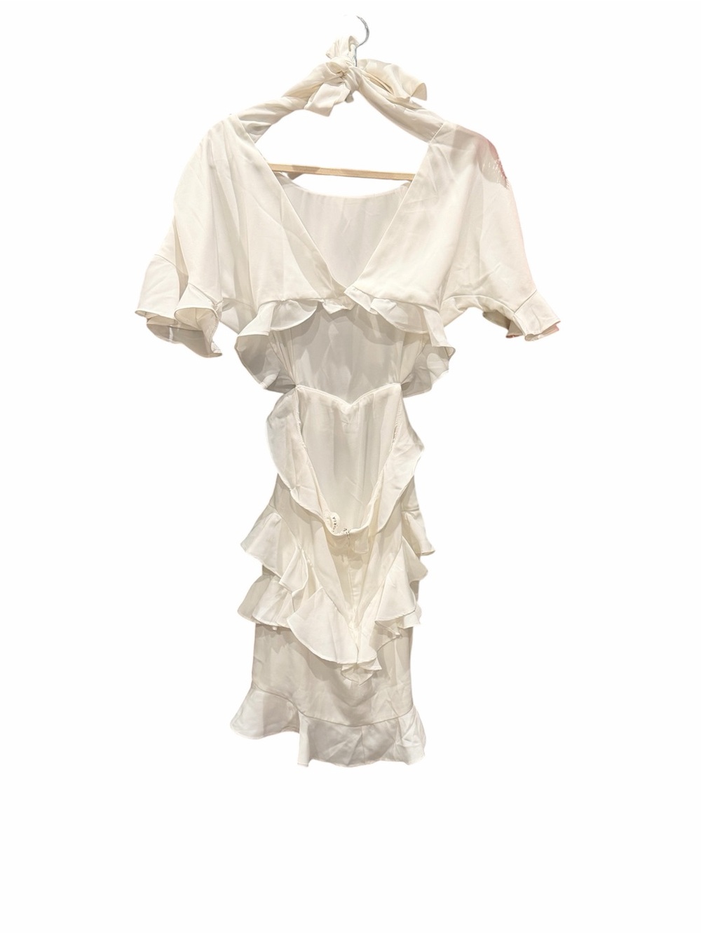 Storia White Ruffle Open-Back Mini Dress - Picture 10 of 10